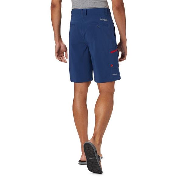 Columbia PFG Terminal Tackle Shorts Blue Red For Men's NZ2867 New Zealand